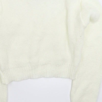 PRETTYLITTLETHING Womens White  Knit Pullover Jumper Size S
