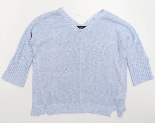 b.young Womens Blue  Knit Pullover Jumper Size L