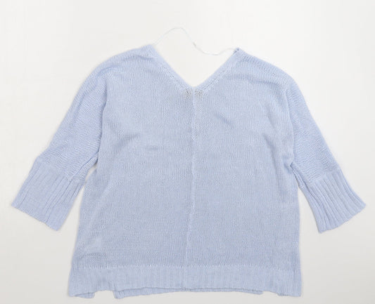 b.young Womens Blue  Knit Pullover Jumper Size L