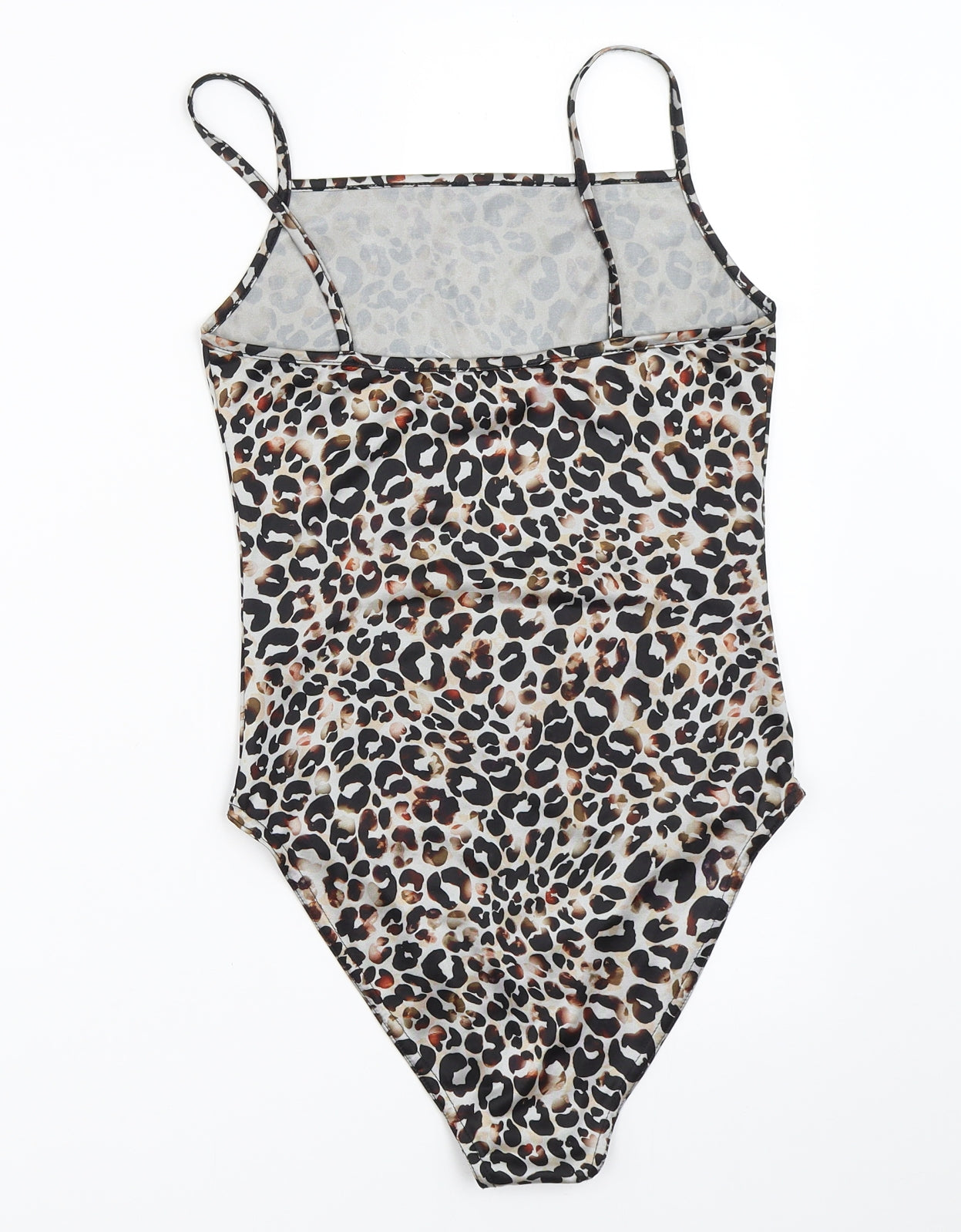 Miss Selfridge Womens Beige Animal Print  Basic Blouse Size 8  - bodysuit