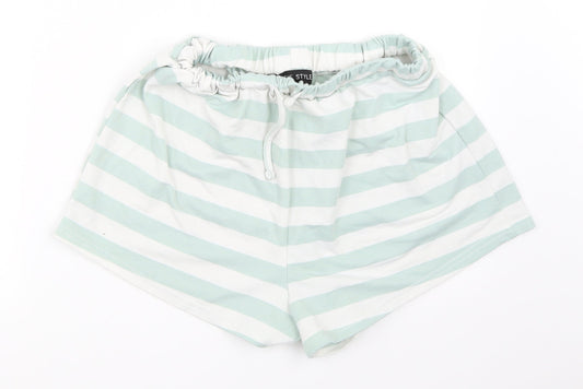 In the Style Womens Green Striped  Hot Pants Shorts Size 12