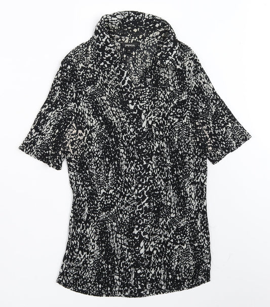 Papaya Womens Black   Basic Button-Up Size 12