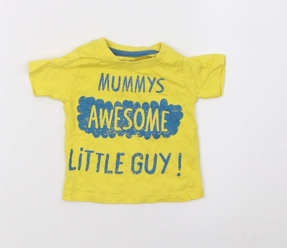 Peacocks Boys Yellow   Basic T-Shirt Size 0-3 Months