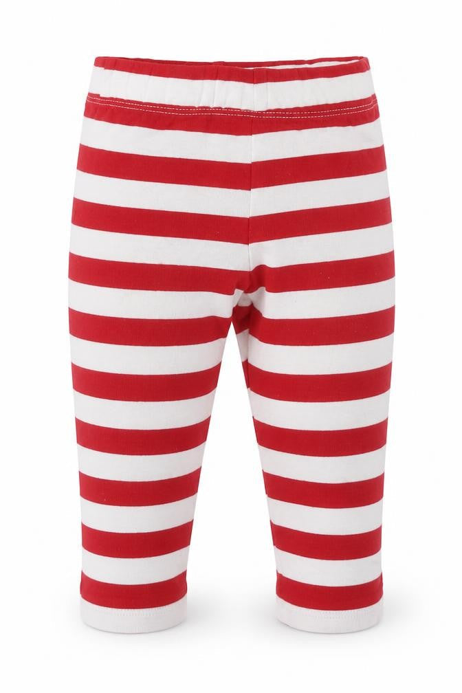 Front view of F&F Baby Red Striped sweatpants, size 3-6, Months