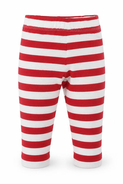 Front view of F&F Baby Red Striped sweatpants, size 3-6, Months