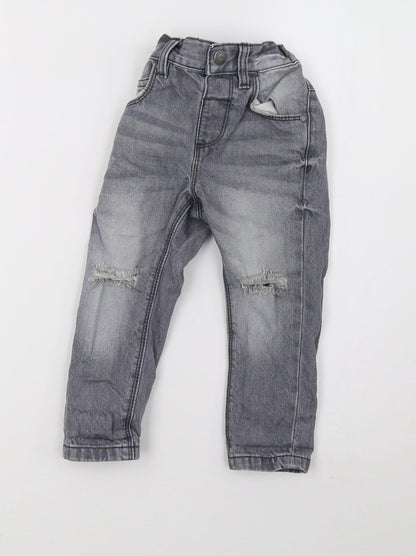 NEXT Girls Grey  Denim Skinny Jeans Size 2 Years