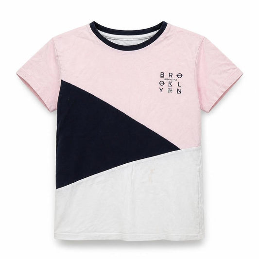 Primark Boys White Striped  Basic T-Shirt Size 10-11 Years