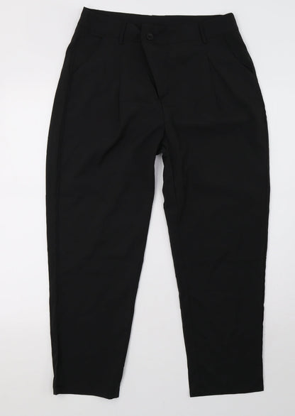 Womens UK Size XL Preworn Regular Fit  Black Trousers