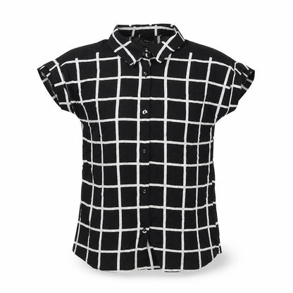 River Island Girls Black Check  Basic Button-Up Size 10 Years