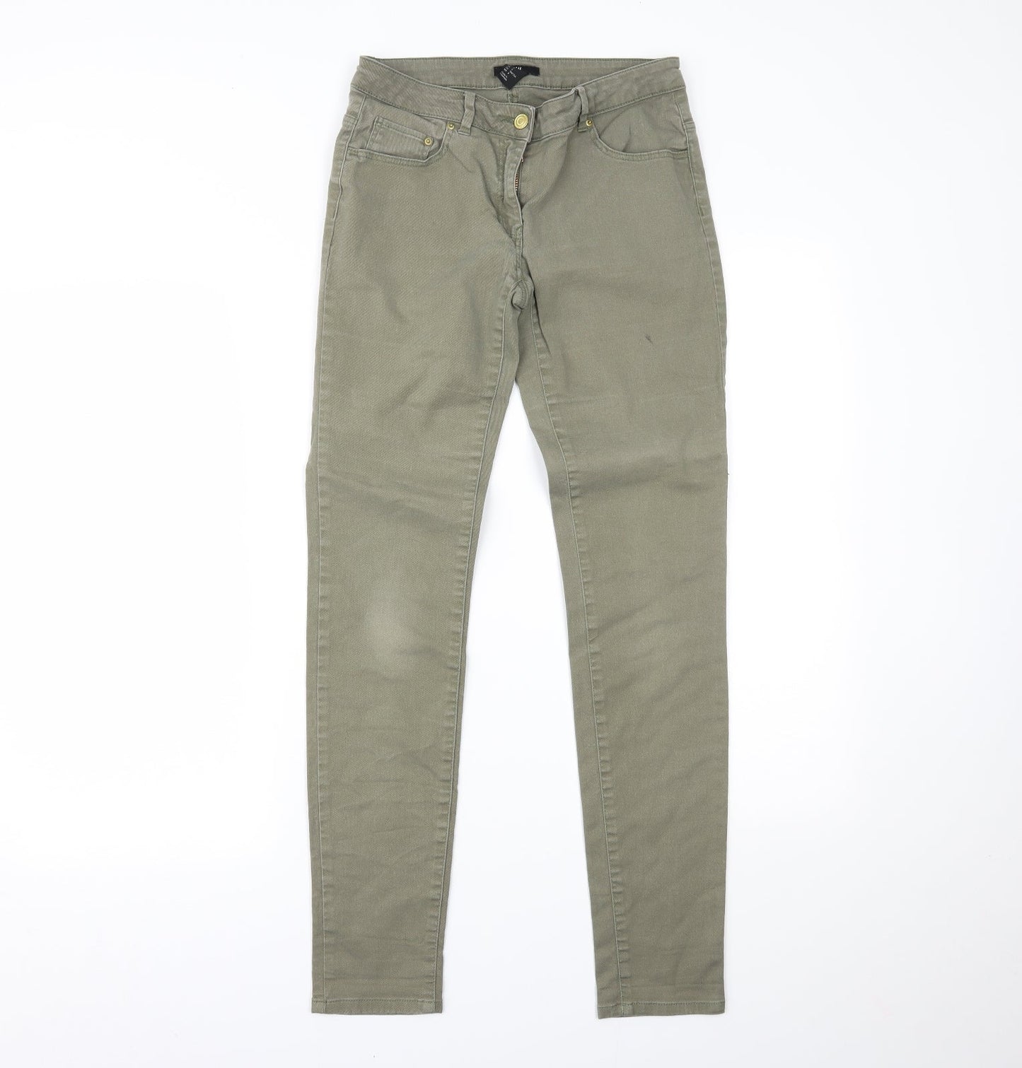 Womens UK Size 10 H&M Regular Fit Skinny Green Jeans