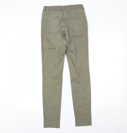Womens UK Size 10 H&M Regular Fit Skinny Green Jeans