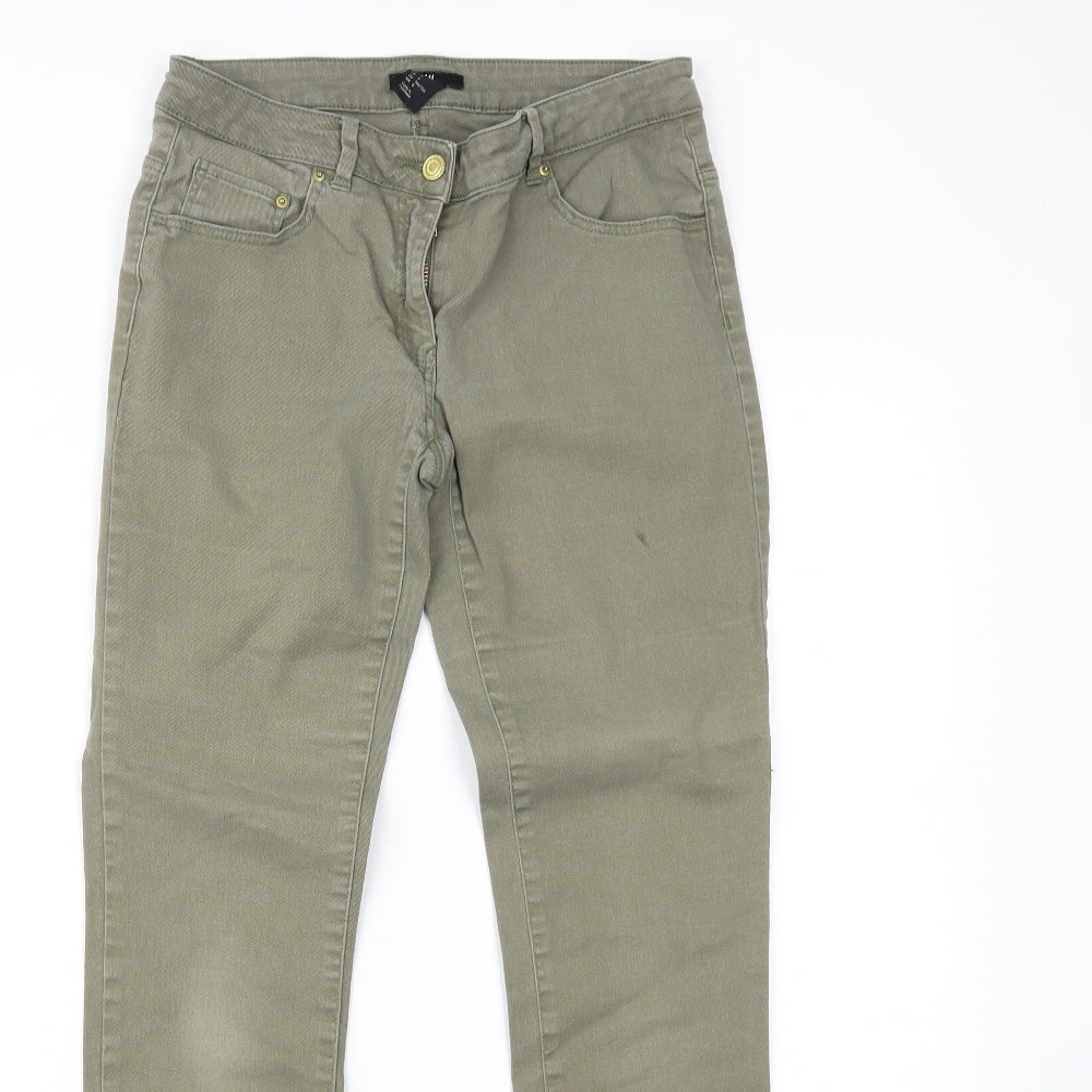 Womens UK Size 10 H&M Regular Fit Skinny Green Jeans