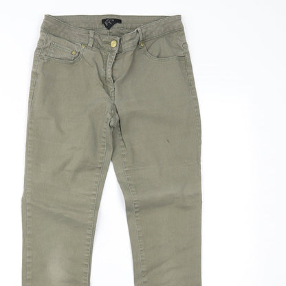 Womens UK Size 10 H&M Regular Fit Skinny Green Jeans