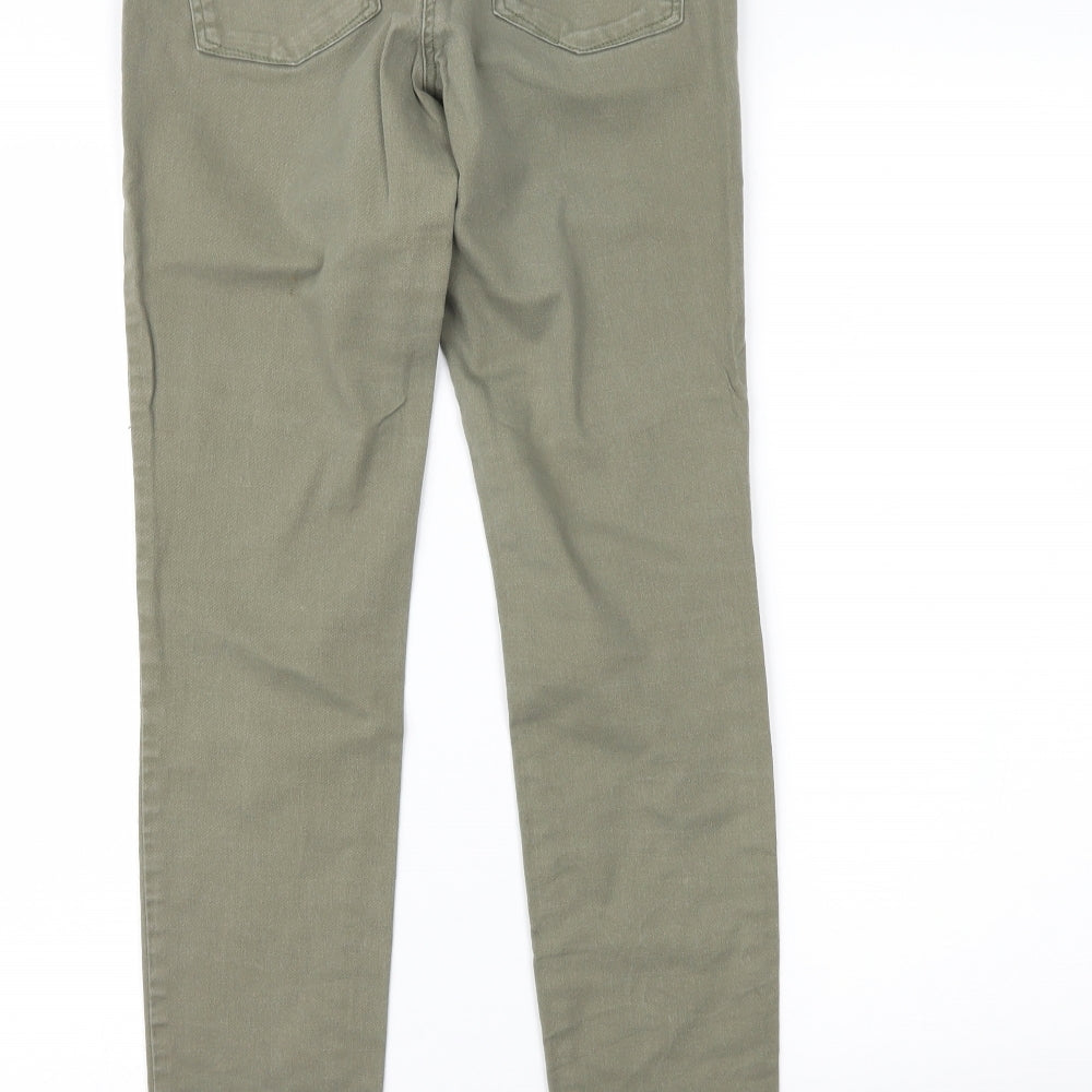Womens UK Size 10 H&M Regular Fit Skinny Green Jeans