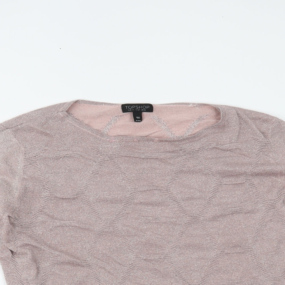 Womens UK Size 16 Topshop Pink Pullover Jumper