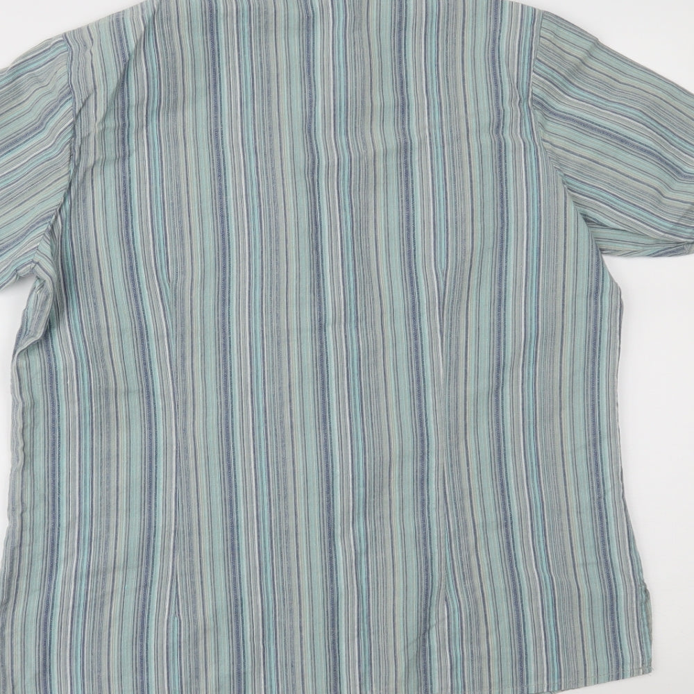 EWM Womens Black Striped  Basic Button-Up Size 16