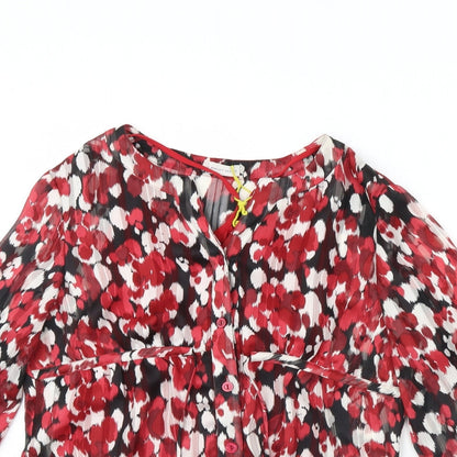 Minuet Womens Red Polka Dot  Basic Blouse Size 14