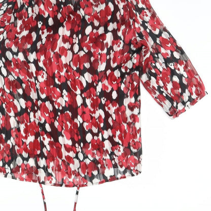 Minuet Womens Red Polka Dot  Basic Blouse Size 14
