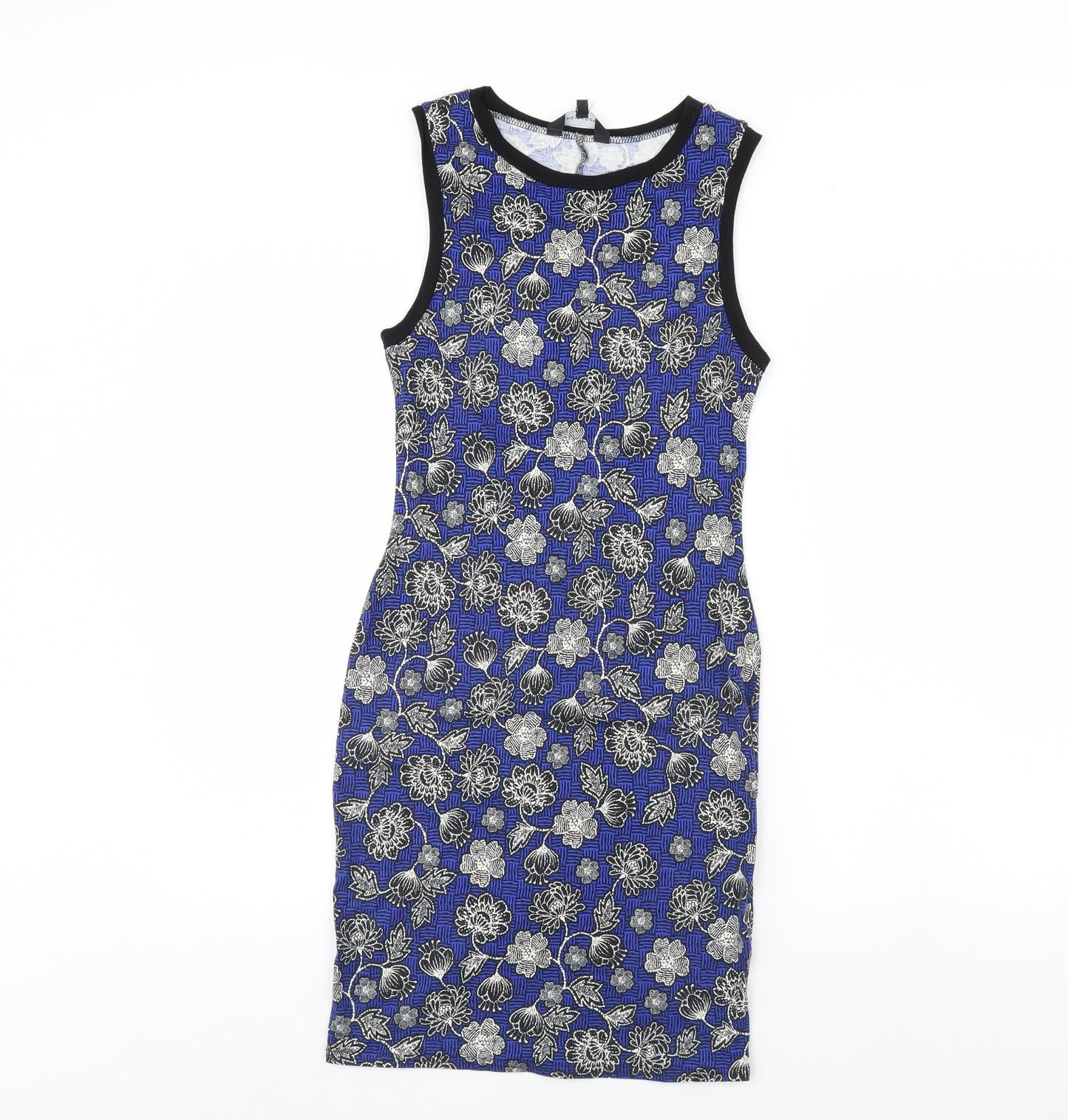 New Look Womens Blue Floral  Bodycon  Size 12