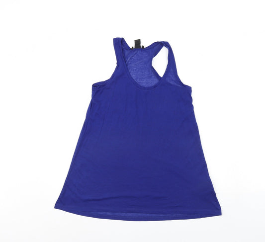 Womens UK Size XS H&M Blue Basic Tank