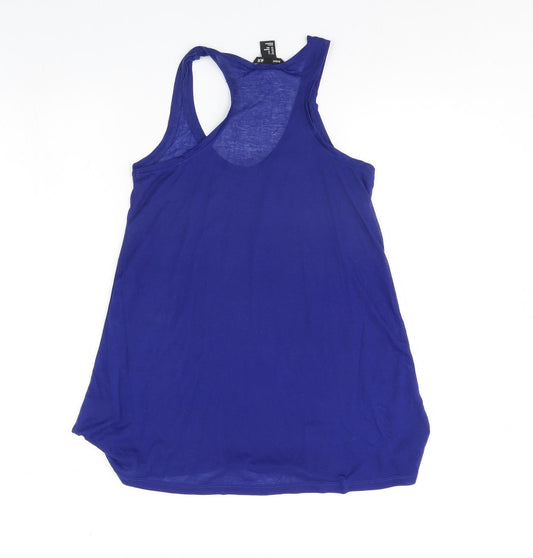 Womens UK Size XS H&M Blue Basic Tank