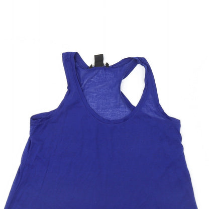 Womens UK Size XS H&M Blue Basic Tank