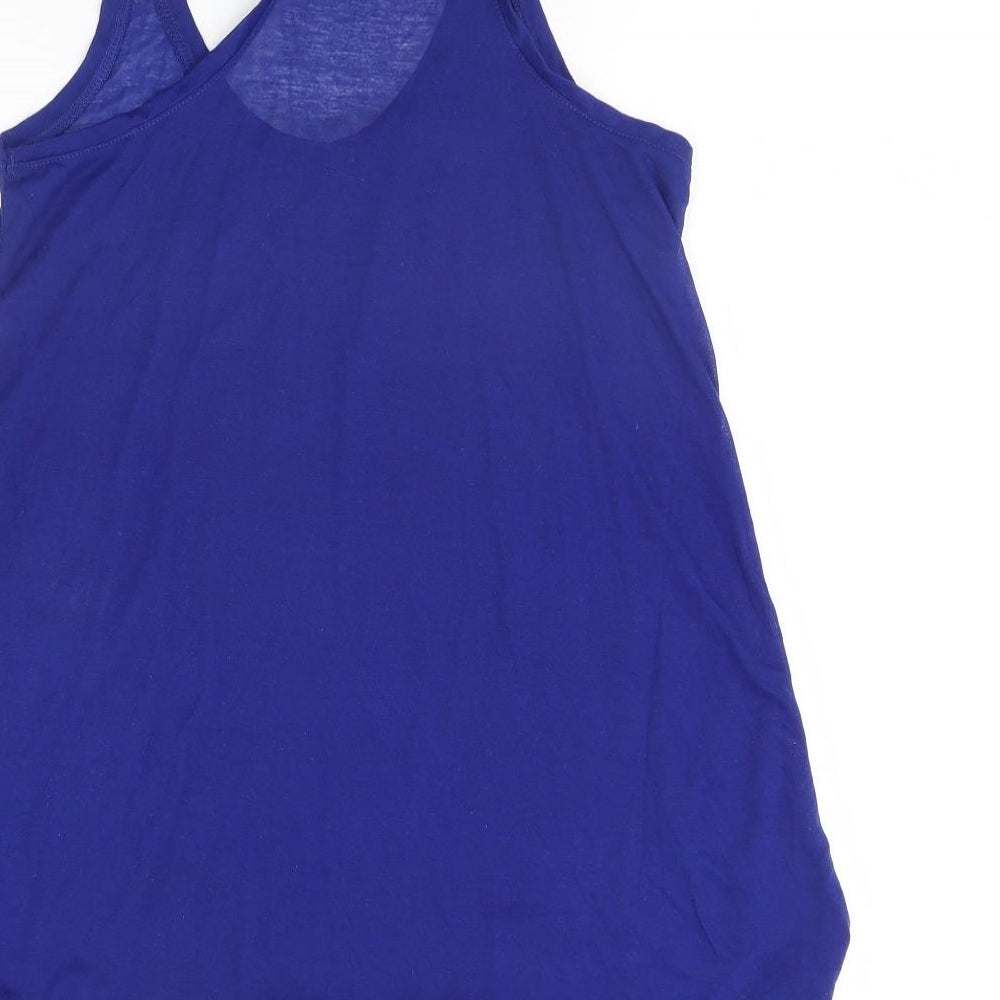 Womens UK Size XS H&M Blue Basic Tank