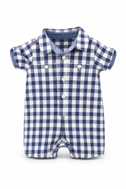 Gap Baby Blue Plaid  Babygrow One-Piece Size 0-3 Months