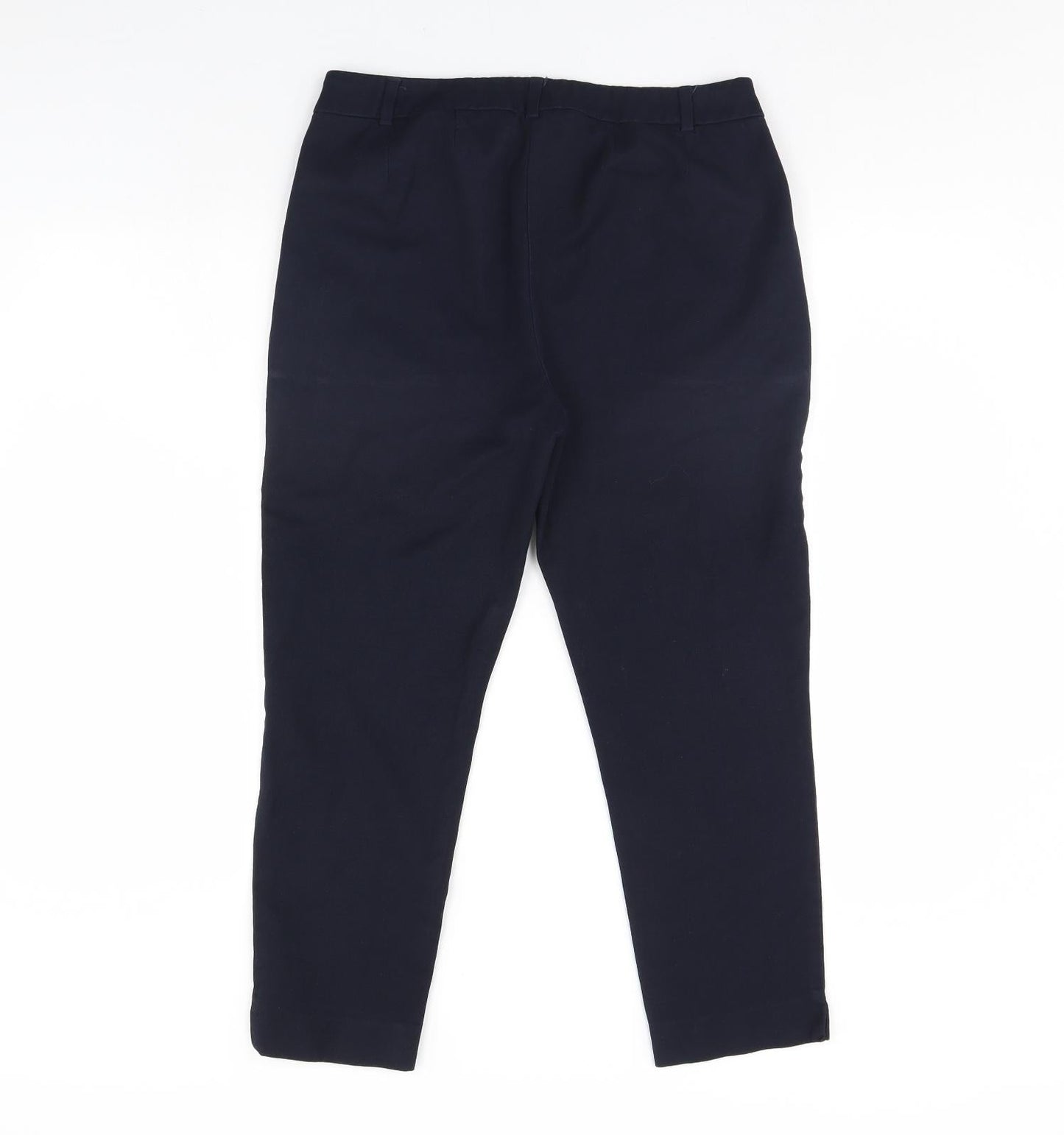 Womens UK Size 32 in M&S Regular Fit Cropped Blue Trousers