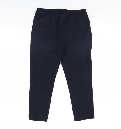 Womens UK Size 32 in M&S Regular Fit Cropped Blue Trousers