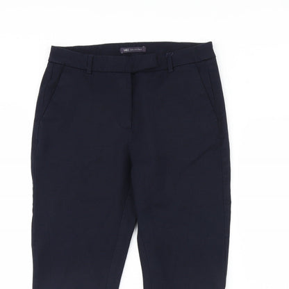 Womens UK Size 32 in M&S Regular Fit Cropped Blue Trousers
