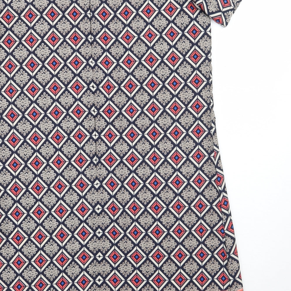 Influence Womens Blue Geometric  A-Line  Size 8