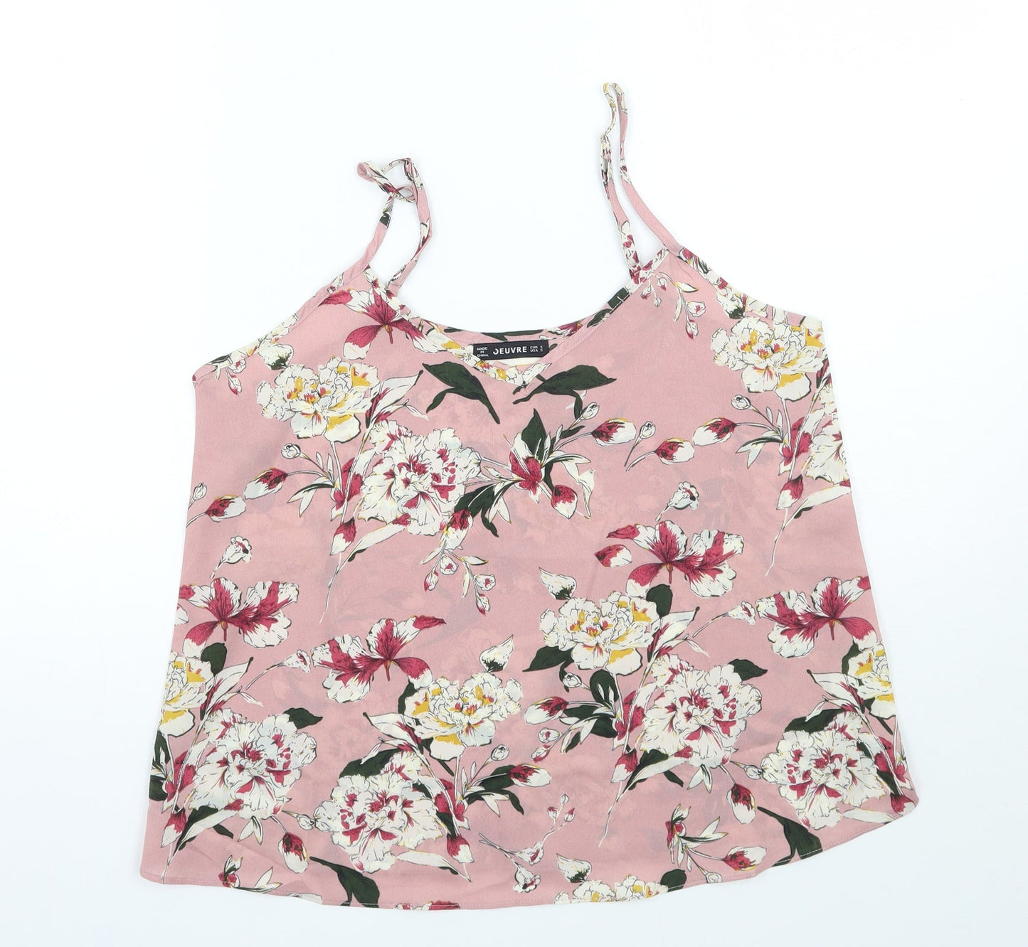 Womens UK Size S Jeuvre Pink Basic Tank