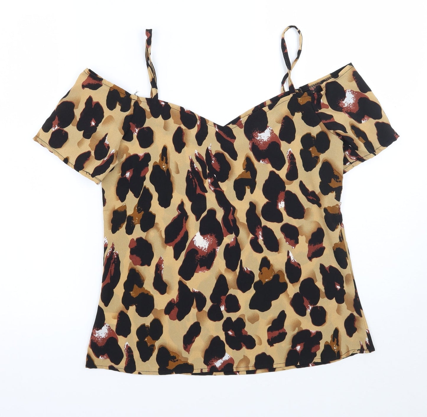 Womens UK Size S Preworn Beige Basic Blouse