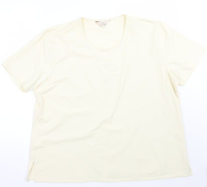 Womens UK Size XL ELVI Beige Basic T-Shirt