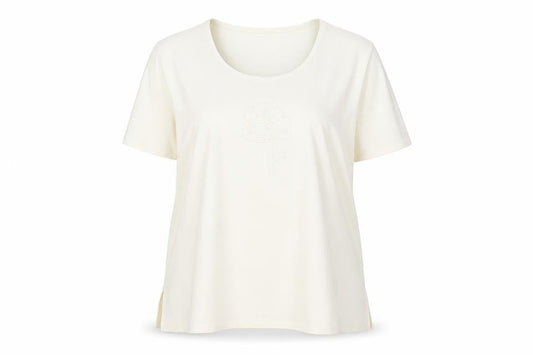 Womens UK Size XL ELVI Beige Basic T-Shirt