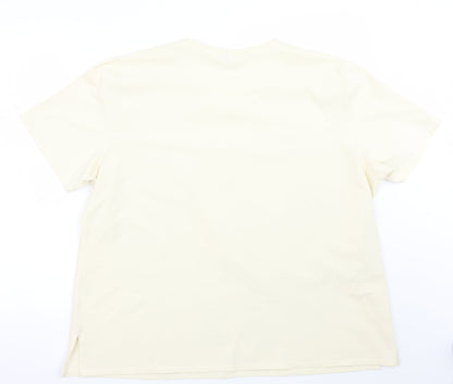 Womens UK Size XL ELVI Beige Basic T-Shirt