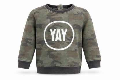 Babaluno Boys Green Camouflage  Pullover Jumper Size 12-18 Months