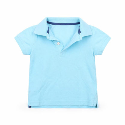 grain de ble Boys Blue   Basic Polo Size 12-18 Months