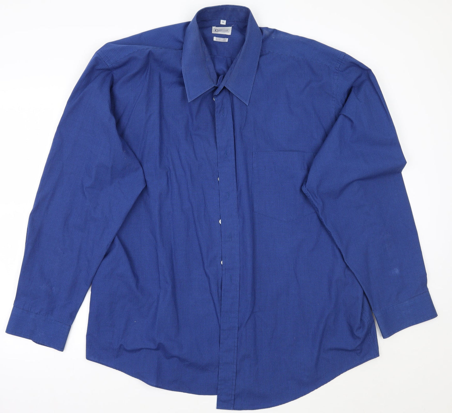 Mens UK Size 18 Copper stone Blue  Button-Up Long Sleeve Casual Shirt