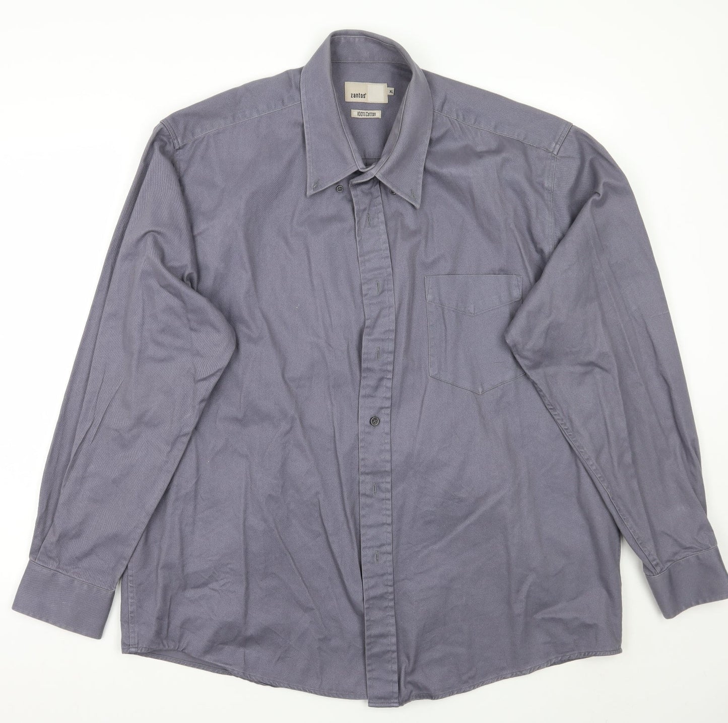 Zantos Mens Grey    Button-Up Size XL