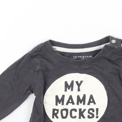 Primark Baby Grey   Basic T-Shirt Size 3-6 Months