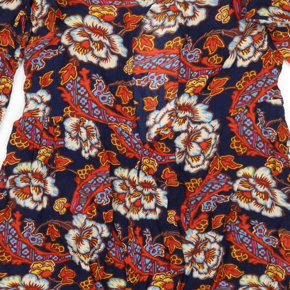 Out From Under Womens Blue Floral  Playsuit One-Piece Size S