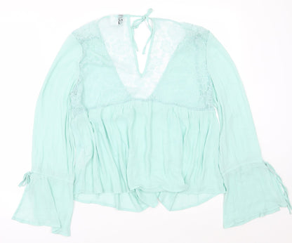H&M Womens Green   Basic Blouse Size 12