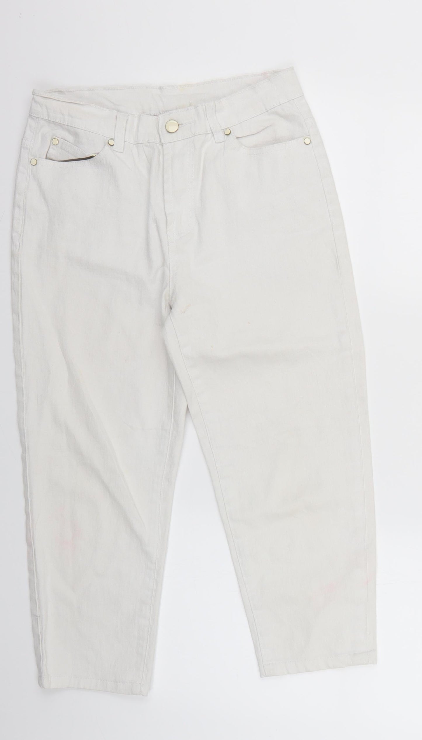 Dianne Gillman Womens White   Cropped Jeans Size 8 L20 in