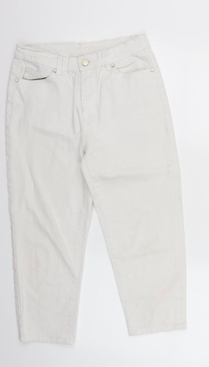Dianne Gillman Womens White   Cropped Jeans Size 8 L20 in