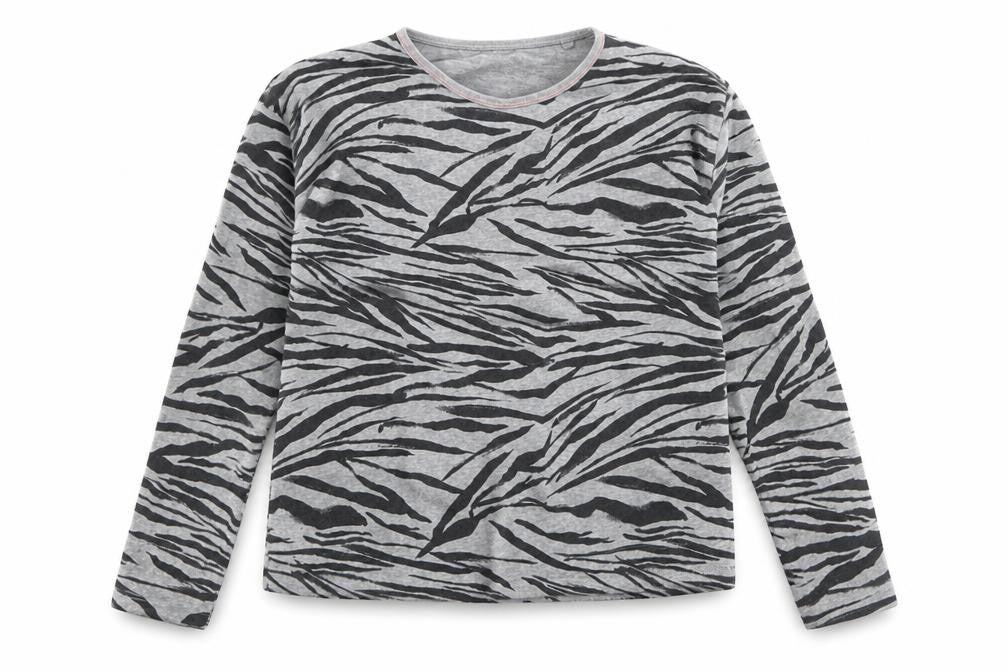 TU Girls Black Animal Print  Basic T-Shirt Size 10 Years