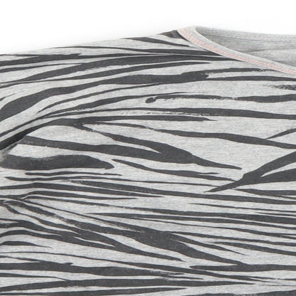 TU Girls Black Animal Print  Basic T-Shirt Size 10 Years