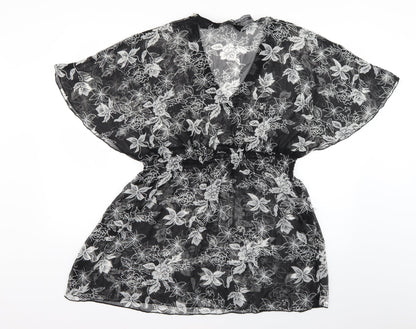 beachlife Womens Black Floral  Pullover Casual Size M