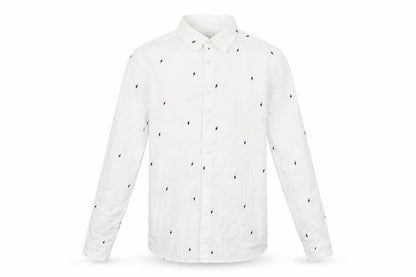 Marks & Spencer Boys White Geometric  Basic Button-Up Size 12-13 Years